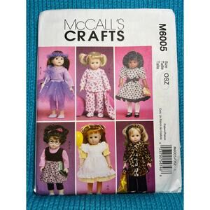McCalls 6005 pattern 18in Doll clothes dress pajamas tutu jumper coat pants